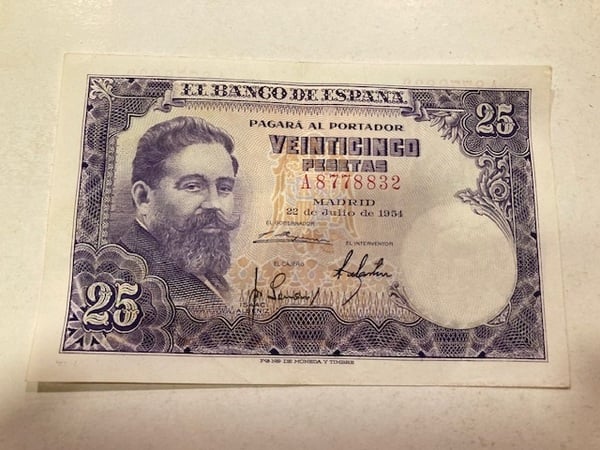 Billete 25 ptas 1954