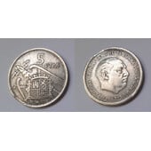 5 pesetas 1957 fallo acuñado