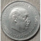 Moneda 5 pesetas 1949.   19-50