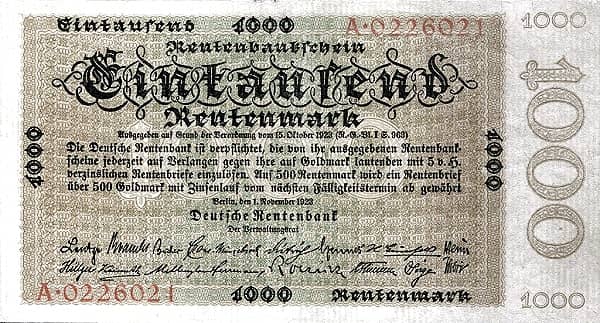 1000 Rentenmark Rentenbank