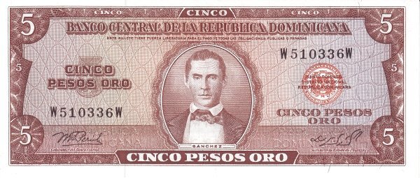 5 pesos oro