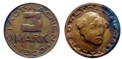 3 mark (Ciudad de Aquisgrán-Provincia prusiana de Rin)