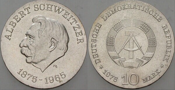 10 mark (Centenario del Nacimiento de Albert Schweitzer)