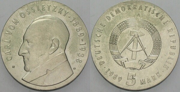 5 mark (Centenario del Nacimiento de Carl von Ossietzky)