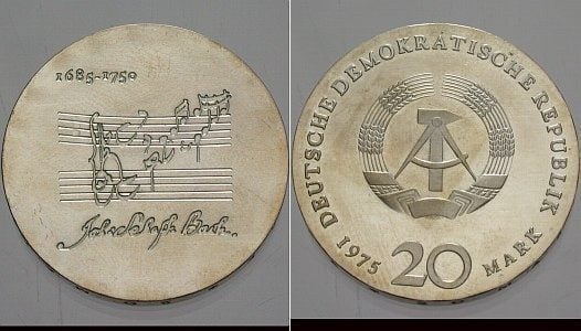 20 mark (225 Aniversario de la Muerte de Johann Sebastian Bach)