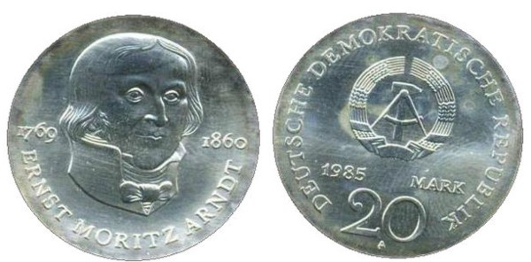 20 mark (125 Aniversario de la Muerte de Ernst Moritz Arndt)