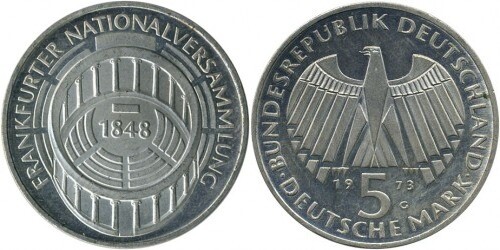 5 mark (125 Aniversario del Parlamento de Frankfurt)