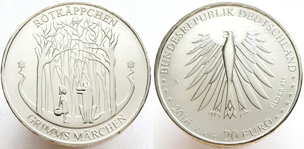 Moneda 20 euro (Cuentos de los Hermanos Grimm: Caperucita Roja) 2016A de   | Foronum