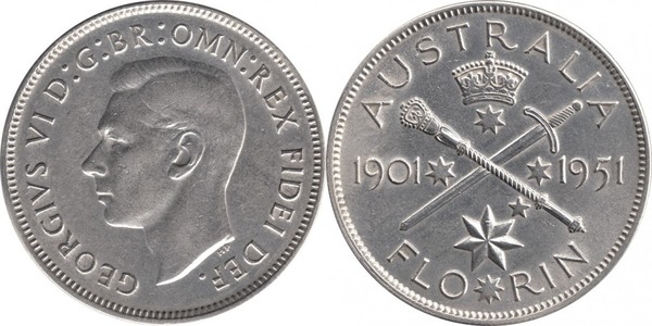 1 florin (50 Aniversario de la Mancomunidad de Australia)