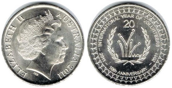 20 cents (Año Internacional de los Voluntarios)