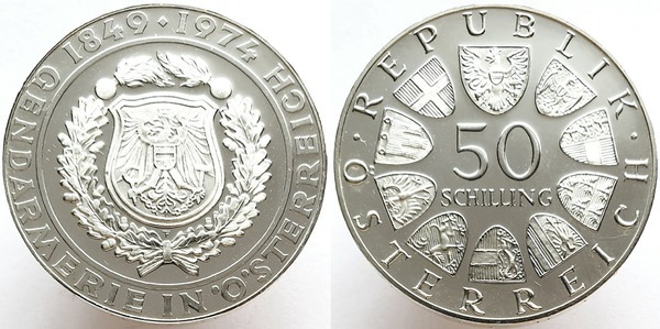 50 schilling (125 Aniversario de la Policía Austriaca)