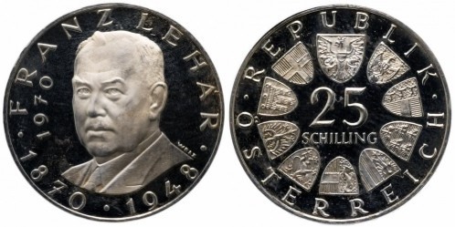 25 schilling (100 Aniversario del Nacimiento de Franz Lehar)