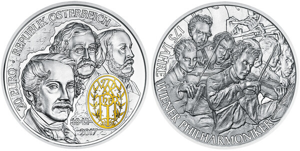 20 euro (175 Aniversario de la Filarmónica de Viena)