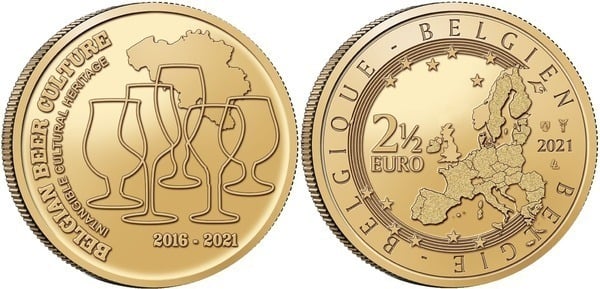 2 1/2 euro (5 Aniversario de la cerveza belga como Patrimonio Inmaterial)