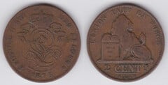 2 centimes (Leopoldo II des belges)