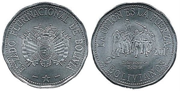 2 bolivianos (Colorados de Bolivia)