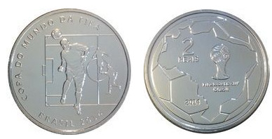 2 reais (Copa Mundial de la FIFA 2014-Cabecear el balón)