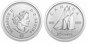 10 cents (100 Aniversario del Velero Bluenose)