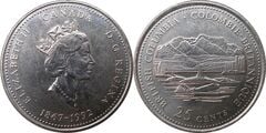 25 cents (125 Aniversario de la Confederación Canadiense - British Columbia)