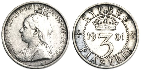 3 piastres (Reina Victoria)