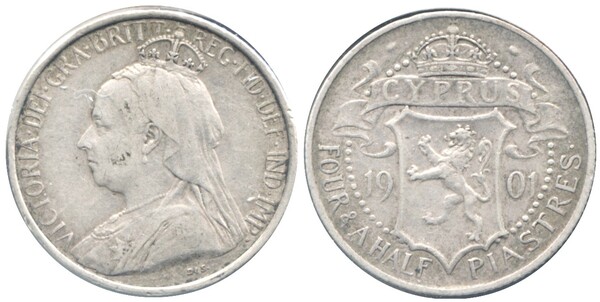 4 1/2 piastres (Reina Victoria)