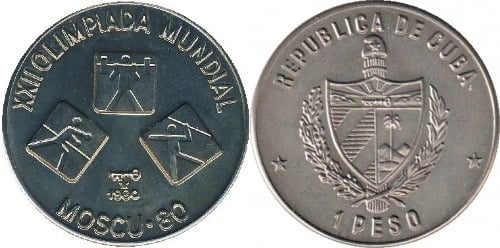 1 peso (XXII Juegos Olímpicos - Moscú-80 - Salto de Altura, Halterofilia, Jabalina)