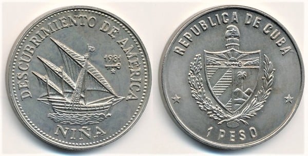 1 peso (Descubrimiento de América-Nave Niña)