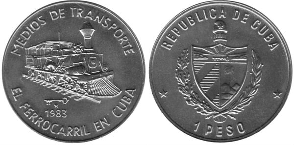 1 peso (El Ferrocarril en Cuba)