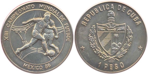 1 peso (XIII Campeonato Mundial de Fútbol - México 86)