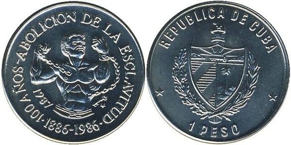 1 peso (100 Aniversario de la Abolición de la Exclavitud)