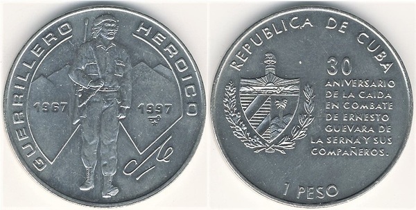 1 peso (30 Aniversario de la Muerte de Ernesto Che Guevara - Figura entera)