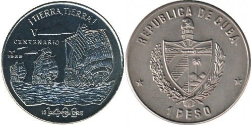 1 peso (V Cent. Descubrimiento de América - 1482)