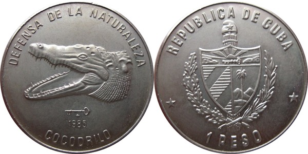 1 peso (Defensa de la naturaleza - Cocodrilo)