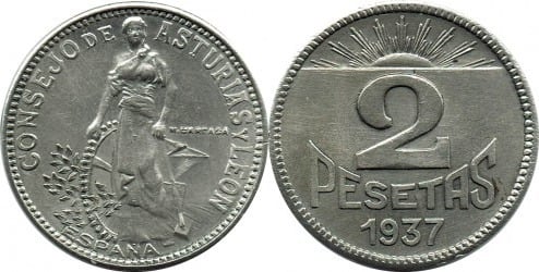 2 pesetas (Consejo de Asturias y León)