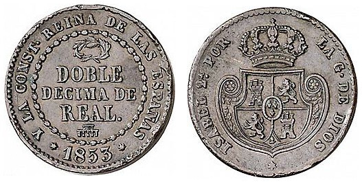 Doble décima de real (Isabel II)