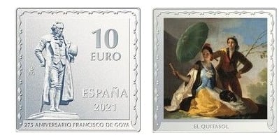 10 euro (275 aniversario del nacimiento de Francisco de Goya)