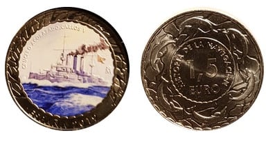 1,5 euro (Crucero blindado Carlos V)