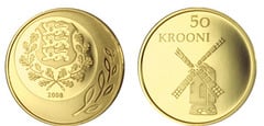 50 krooni (90º aniversario de la República de Estonia)