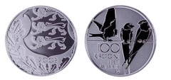 100 krooni (90º aniversario de la República de Estonia)