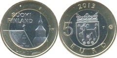 5 euro (Edificios en Tavastia - Iglesia de San Lorenzo)