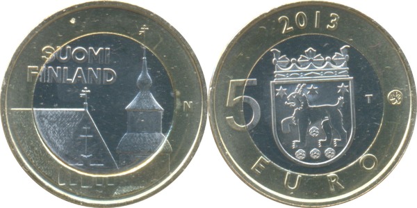 5 euro (Edificios en Tavastia - Iglesia de San Lorenzo)