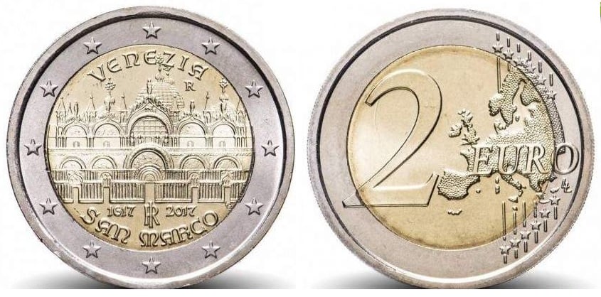 2 euro (400 Aniversario de la Finalización de la Basílica de San Marcos, Venecia)