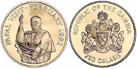 250 dalasis (Visita Papal - Febrero 1992)