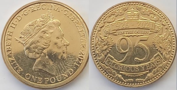 1 pound (95 Aniversario del nacimiento de Elizabeth II)