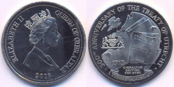 3 pound (300 Aniversario del Tratado de Utrecht)