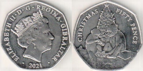 50 pence (Christmas 2021)