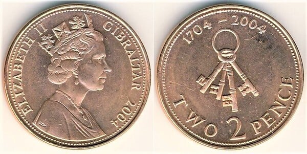 2 pence (300 Aniversario de la Ocupación Británica)