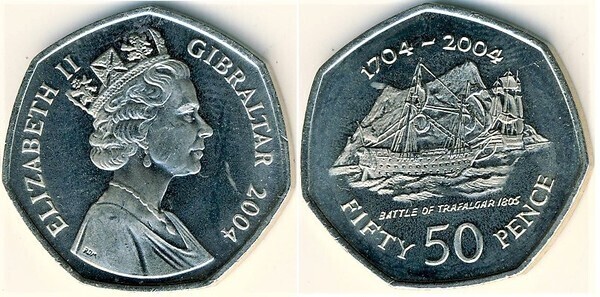 50 pence (300 Aniversario de la Ocupación Británica)