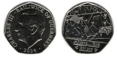 50 pence ( Día D - Sainte-Mère Eglise)