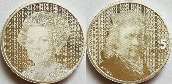 5 euro (400 Aniversario del Nacimiento de Rembrandt)